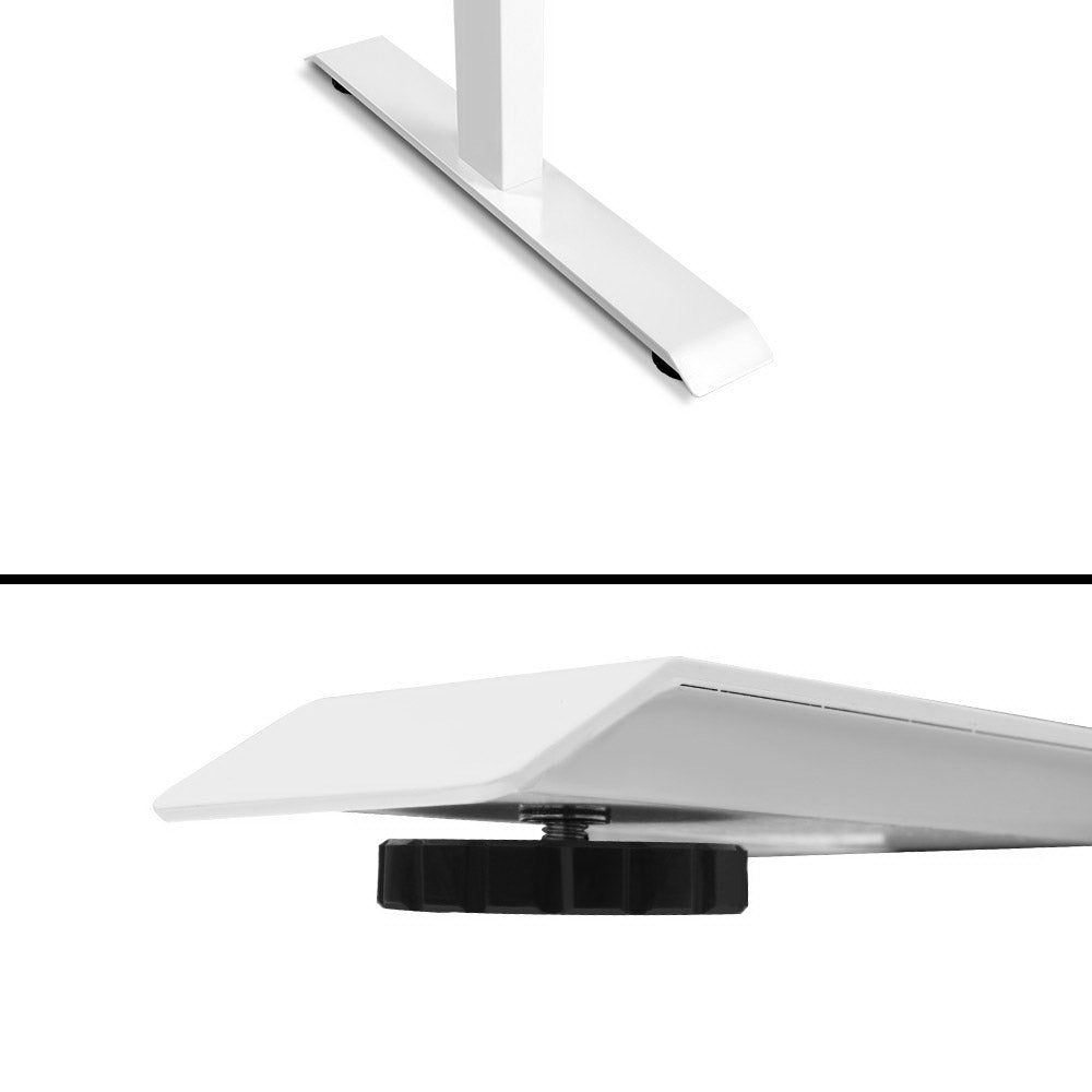 Electric Motorised Height Adjustable Standing Desk - White Frame with 100cm Walnut Top