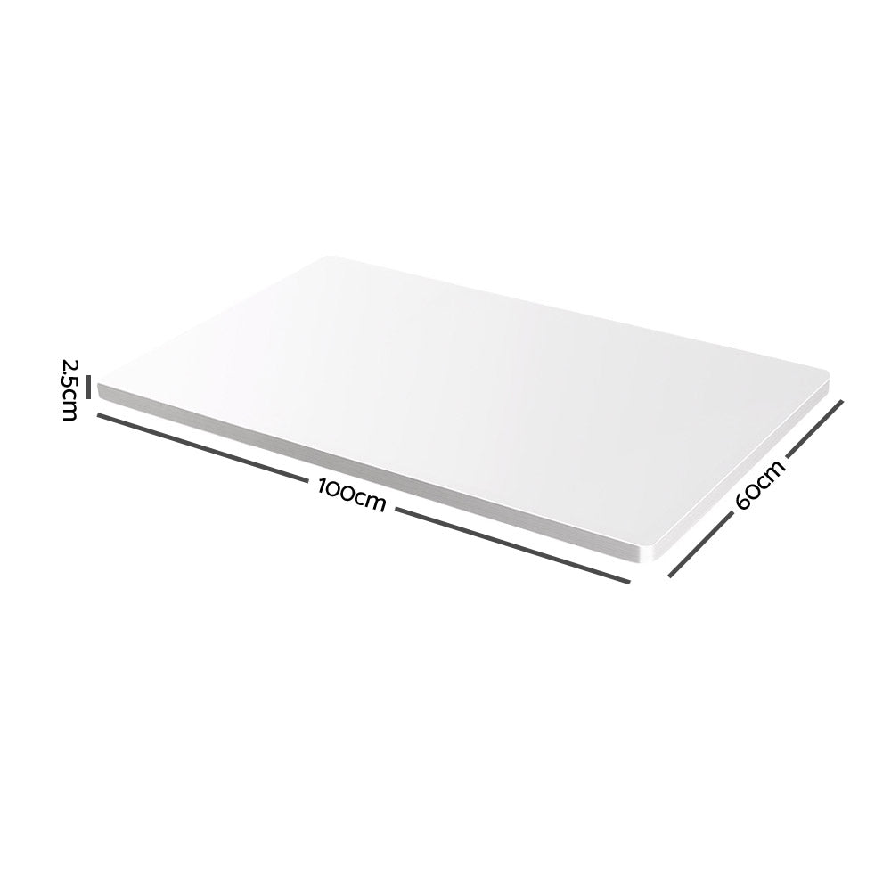 Electric Motorised Height Adjustable Standing Desk - White Frame with 100cm White Top