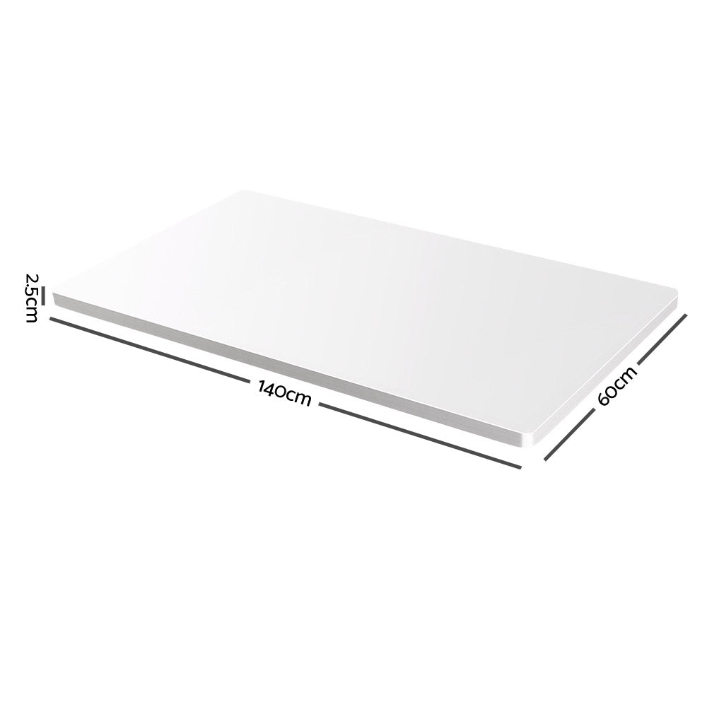 Electric Motorised Height Adjustable Standing Desk - White Frame with 140cm White Top