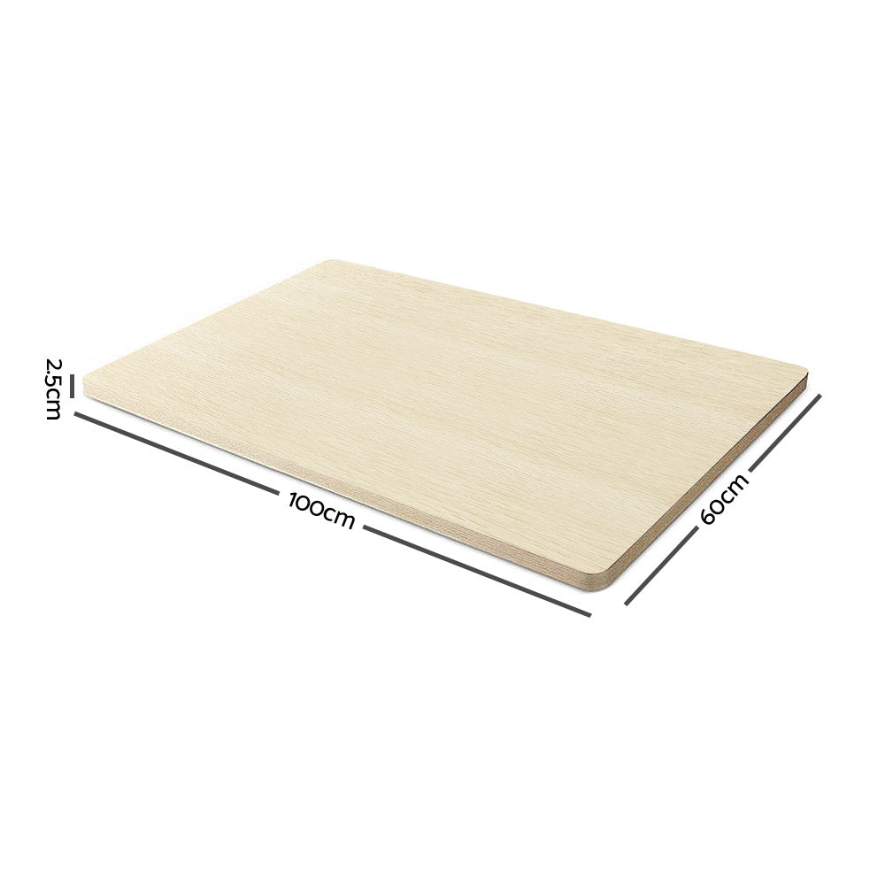 Electric Motorised Height Adjustable Standing Desk - White Frame with 100cm Natural Oak Top