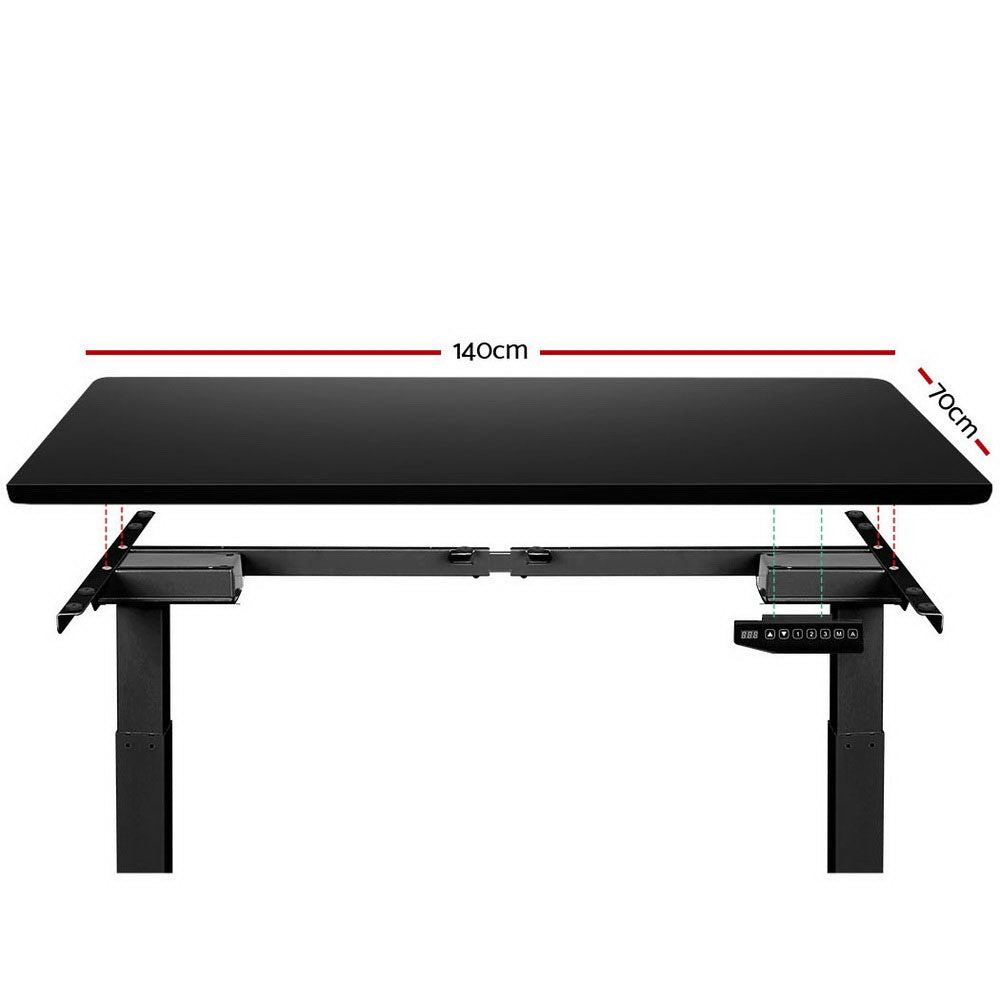 Artiss Standing Desk Sit Stand Table Riser Motorised Electric Computer Laptop Desks Dual Motors 140cm Black