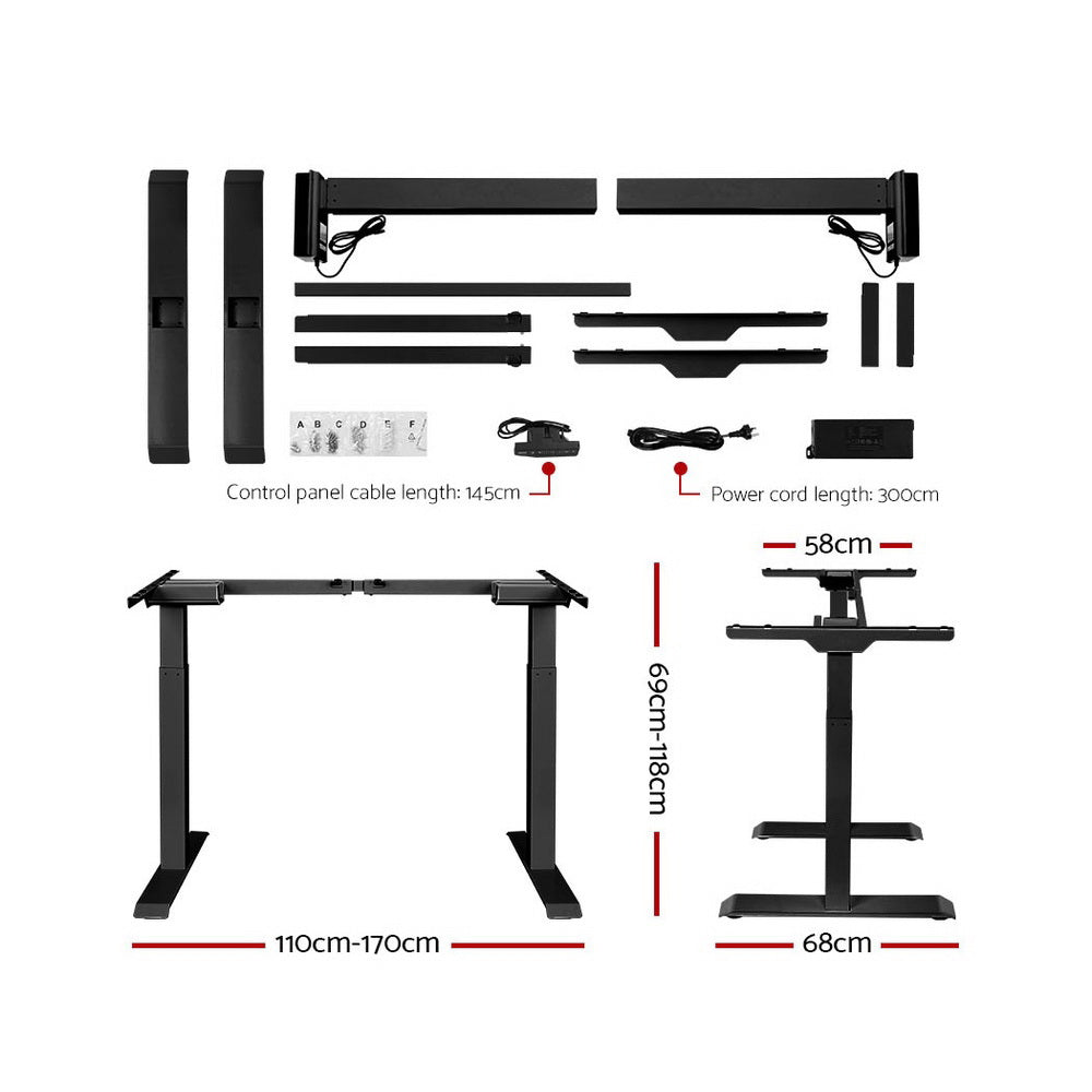 Artiss Standing Desk Sit Stand Table Riser Motorised Electric Computer Laptop Desks Dual Motors 140cm