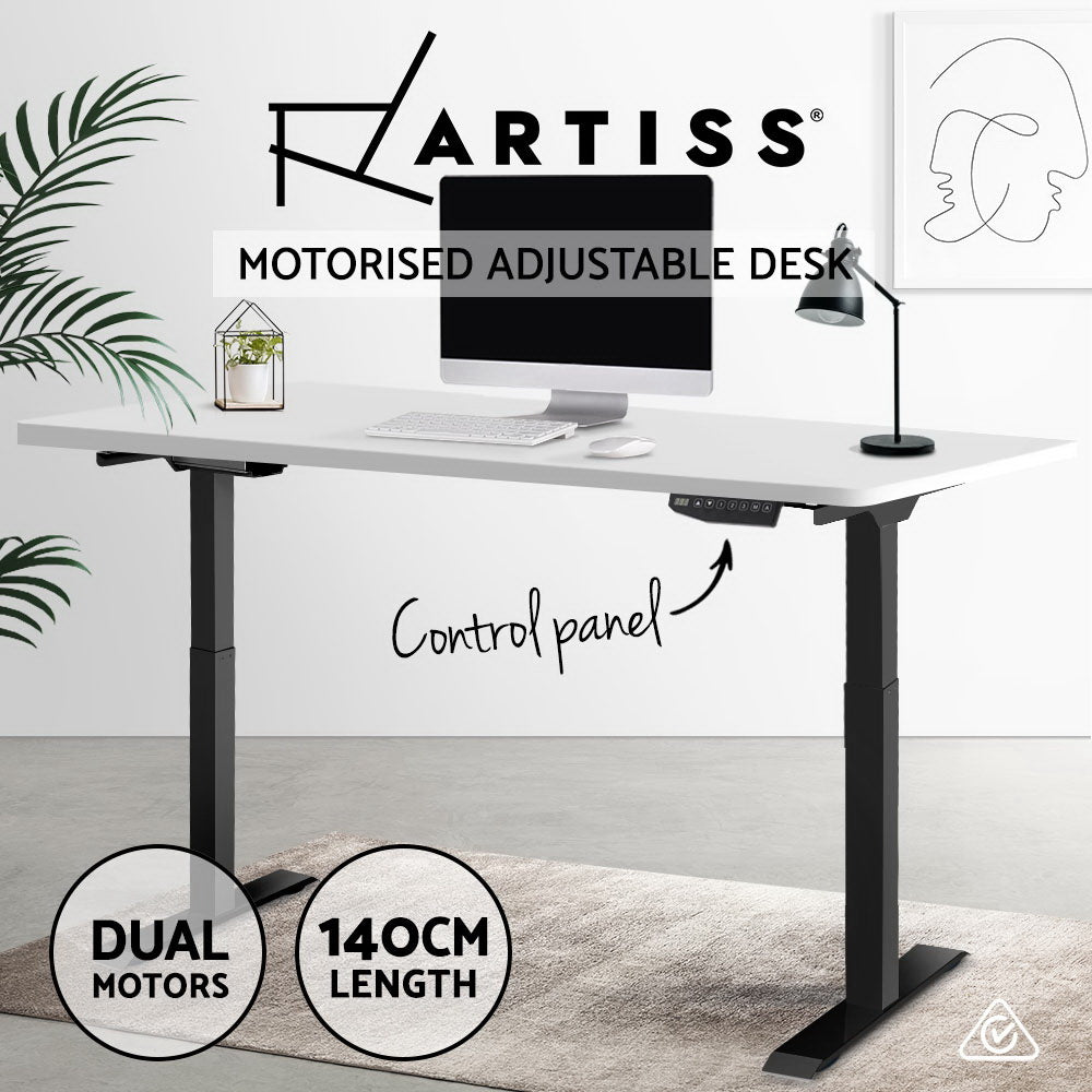 Artiss Standing Desk Sit Stand Table Riser Motorised Electric Computer Laptop Desks Dual Motors 140cm
