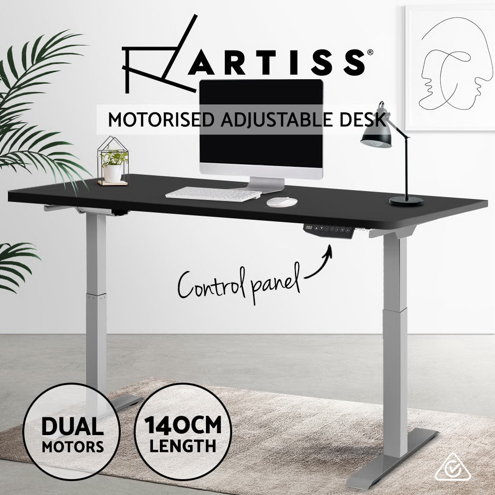 Artiss Standing Desk Motorised Sit Stand Table Riser Adjustable Computer Laptop Desks Dual Motors 140cm