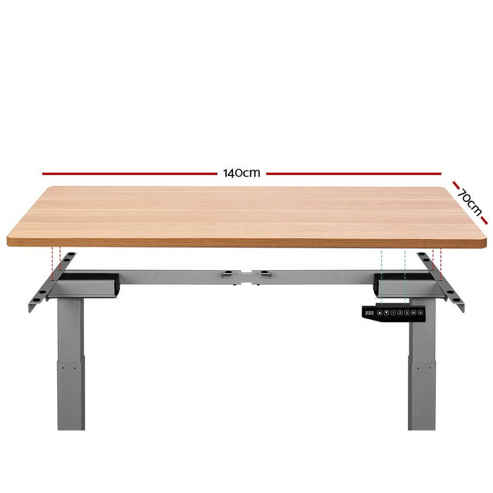Artiss Standing Desk Sit Stand Table Riser Wooden Computer Laptop Desks Motorised Dual Motors 140cm