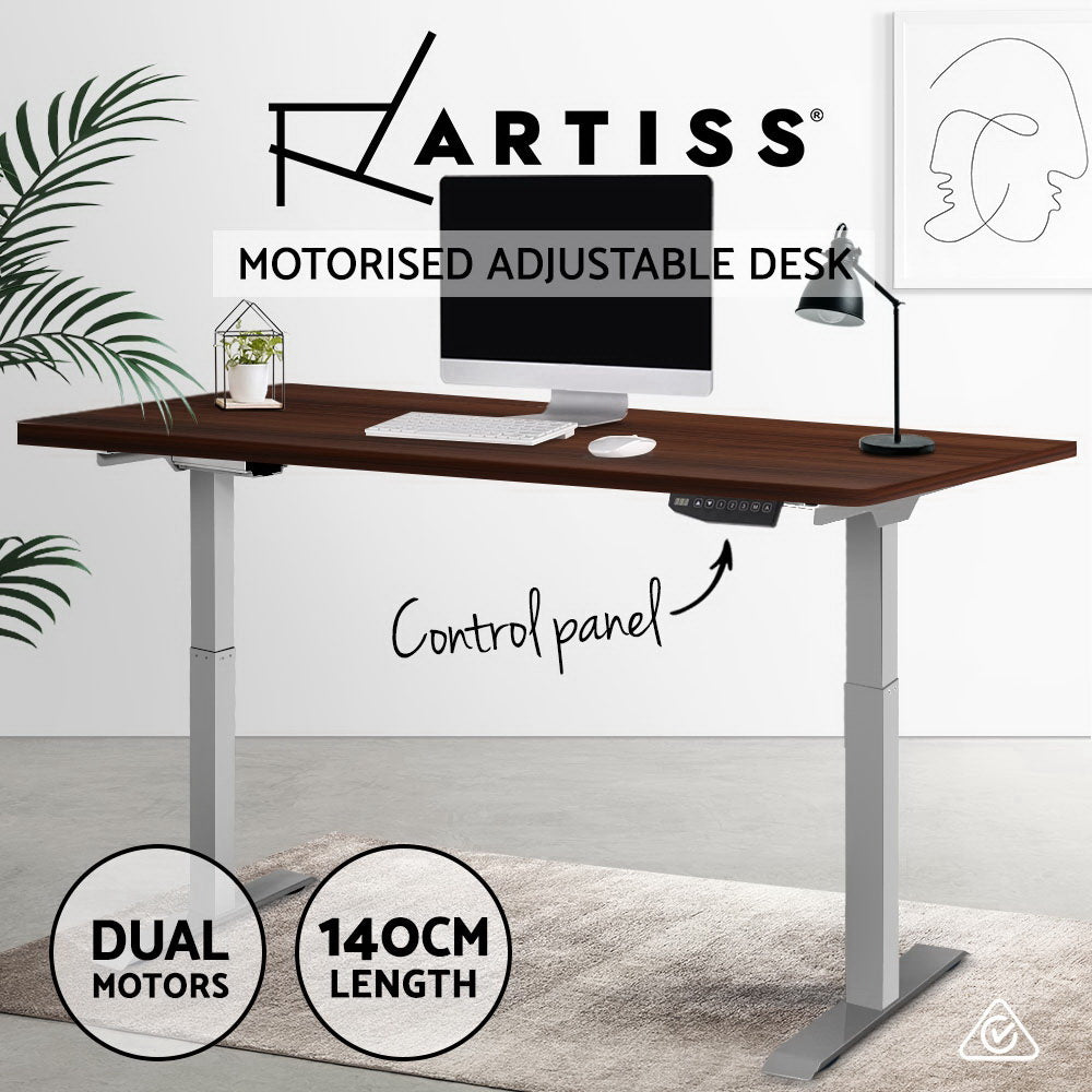 Artiss Standing Desk Sit Stand Laptop Computer Table Motorised Electric Dual Motors 140cm