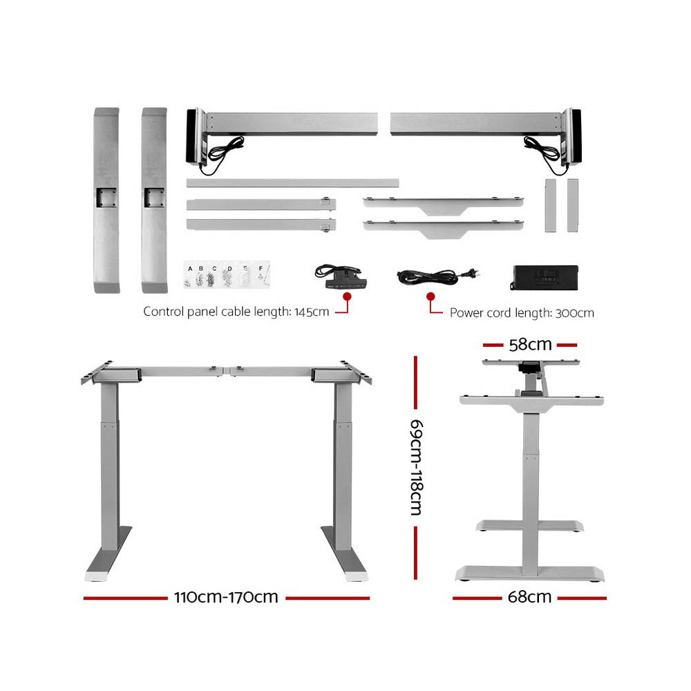Artiss Standing Desk Motorised Height Adjustable Laptop Computer Table Electric Riser Dual Motor 120cm