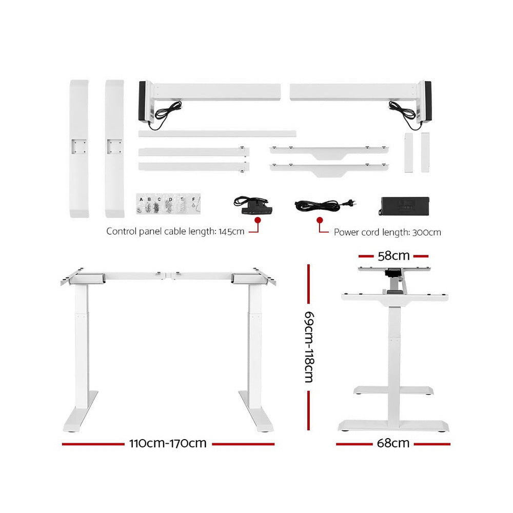 Artiss Standing Desk Adjustable Sit Stand Table Motorised Electric Computer Laptop Desks Dual Motors 140cm