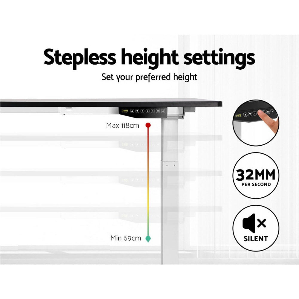 Artiss Standing Desk Adjustable Sit Stand Table Motorised Electric Computer Laptop Desks Dual Motors 140cm