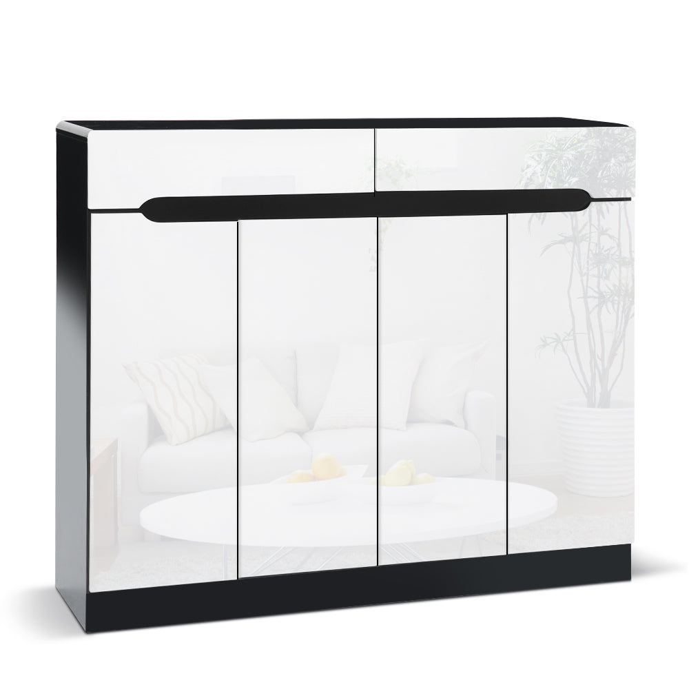 Artiss High Gloss Shoe Cabinet Storage Organisers Rack Box Shelf Cupboard Drawer