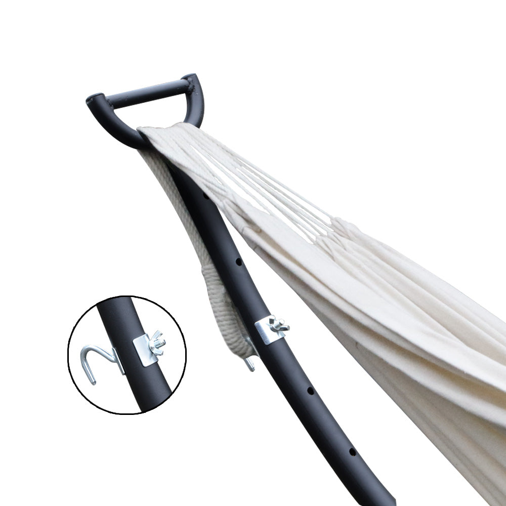 Gardeon Hammock Bed with Steel Frame Stand - Cream