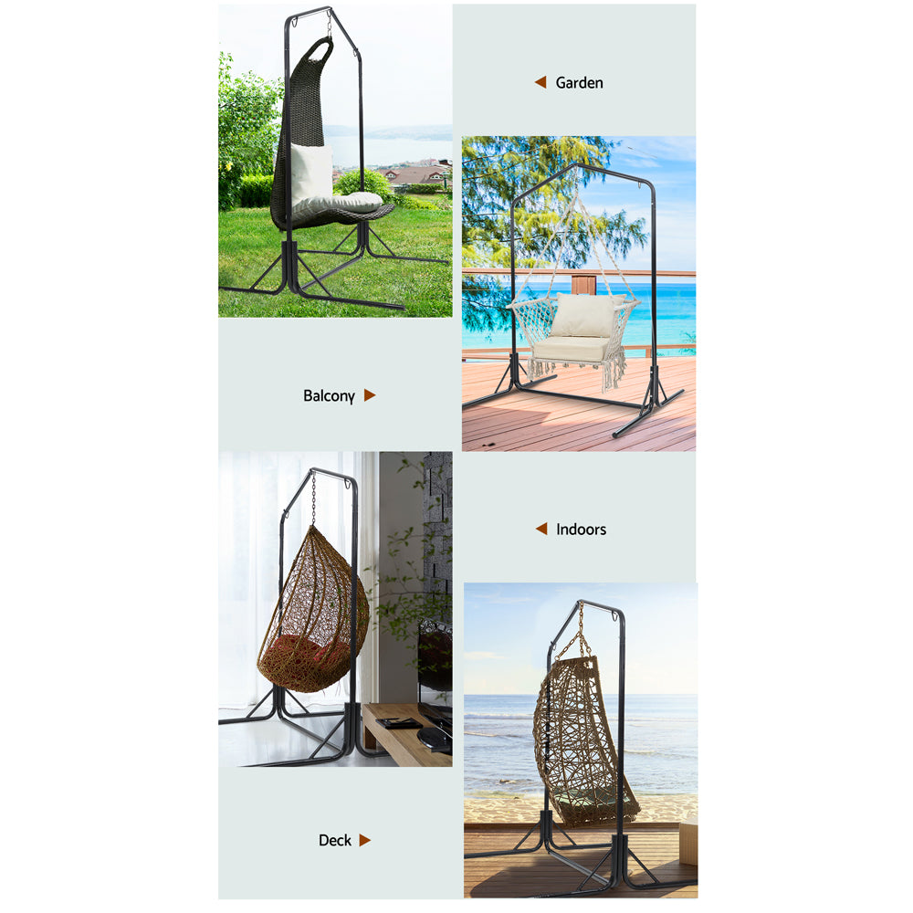 Gardeon Double Hammock Chair Stand Steel Frame 2 Person Outdoor Heavy Duty 200KG