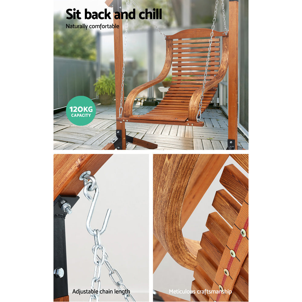 Gardeon Outdoor Furniture Timber Hammock Chair Wooden Patio Swing Lounge Chairs