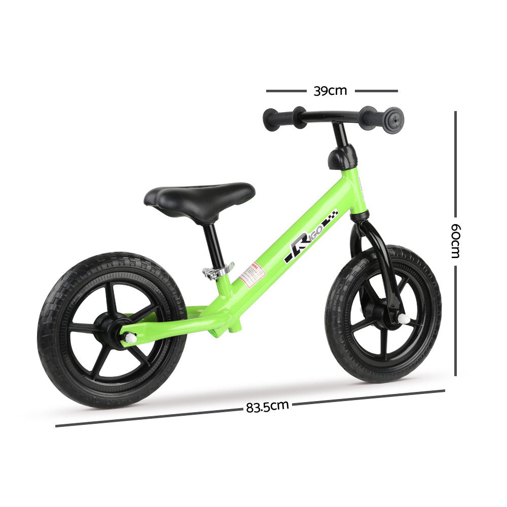 Rigo 12 Inch Kids Balance Bike - Green