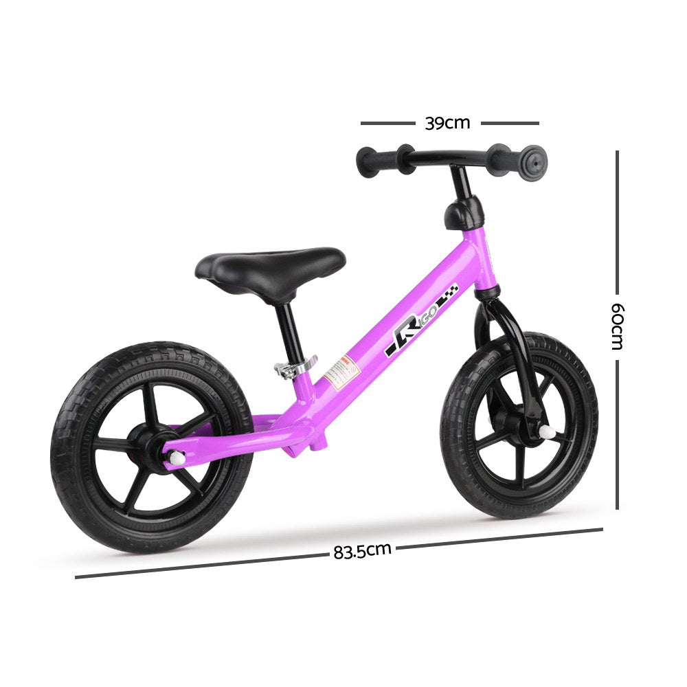 Rigo 12 Inch Kids Balance Bike - Purple