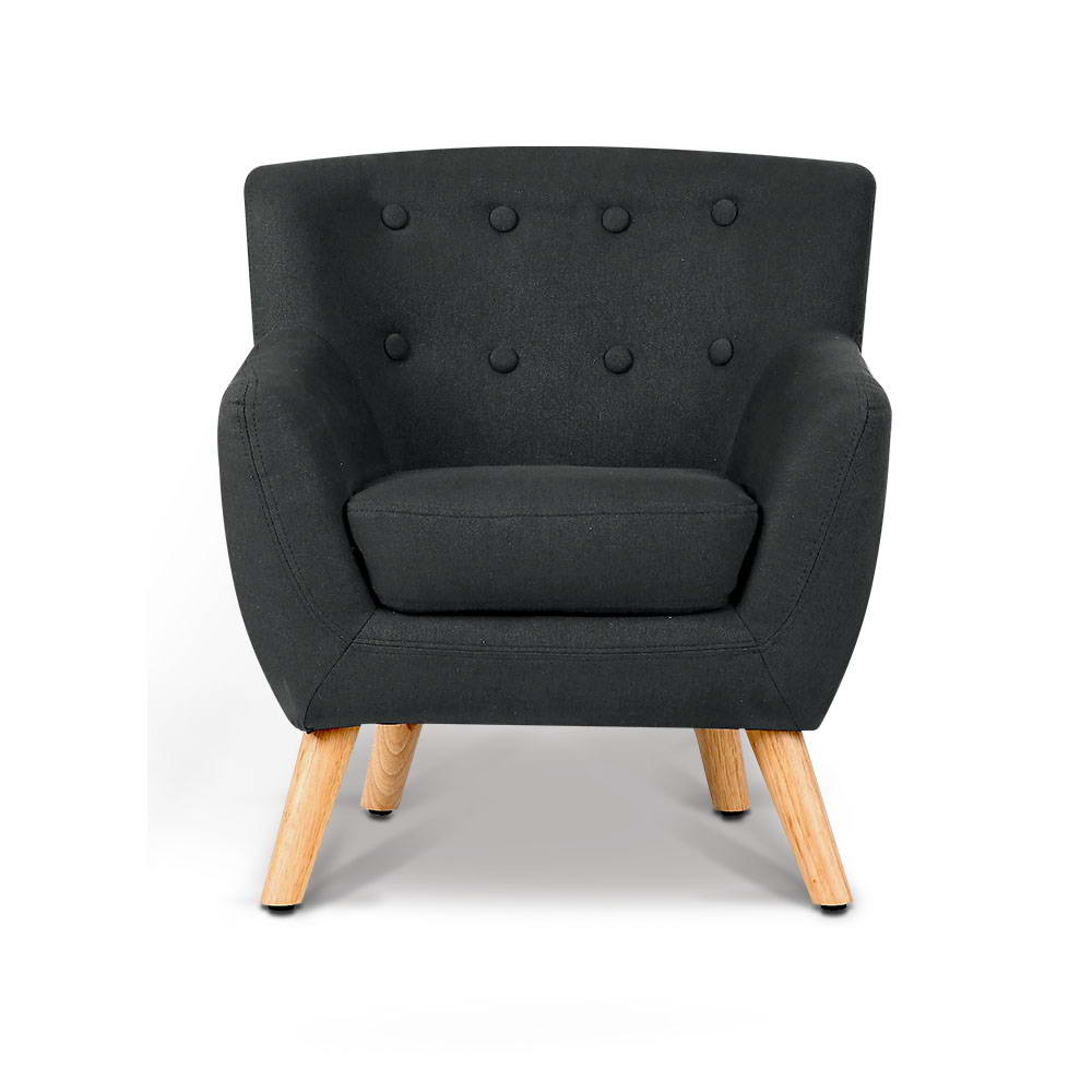 Artiss Kids Fabric Accent Armchair - Black