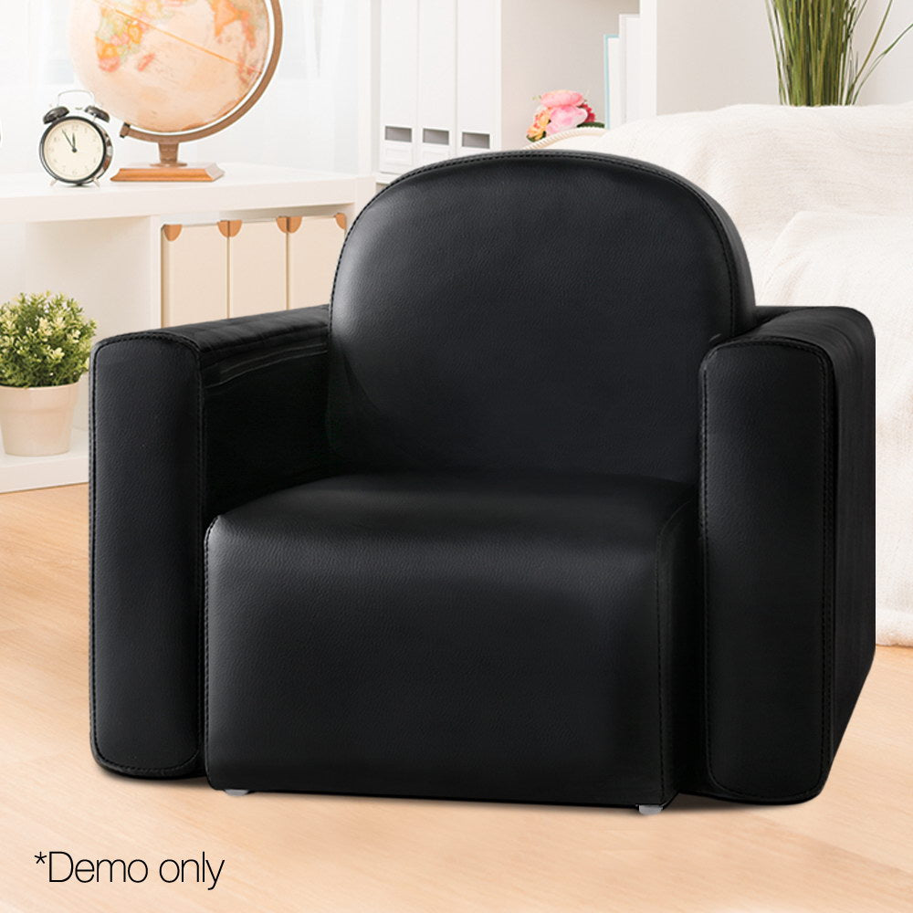 Artiss Kids Covertible Armchair - Black