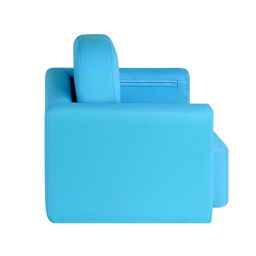 Artiss Kids Armchair Sofa Table and Chair PU Leather Blue