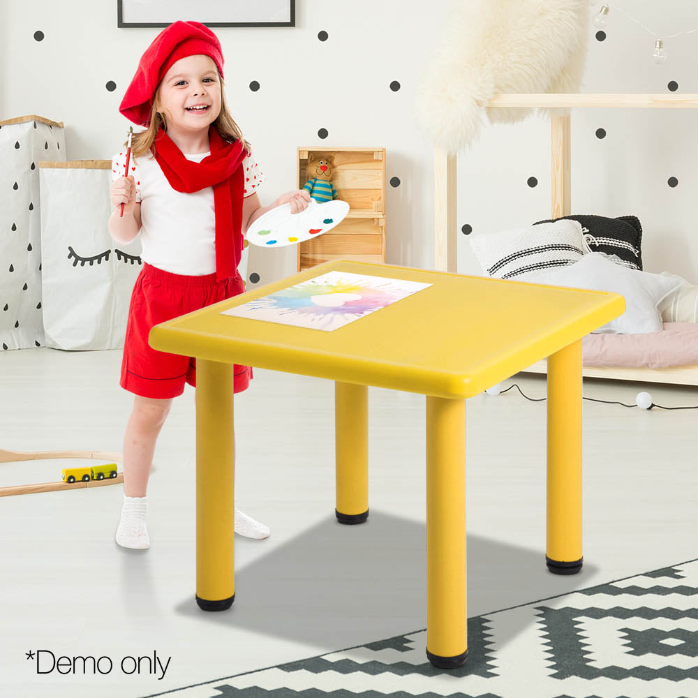 Keezi Kids Table Study Desk Children Furniture Plastic Yellow