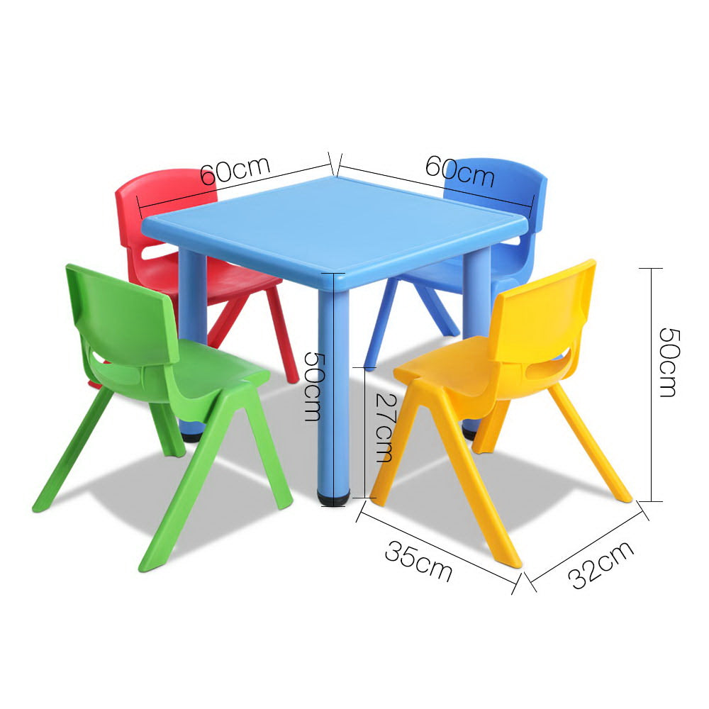 Keezi 5 Piece Kids Table and Chair Set - Blue