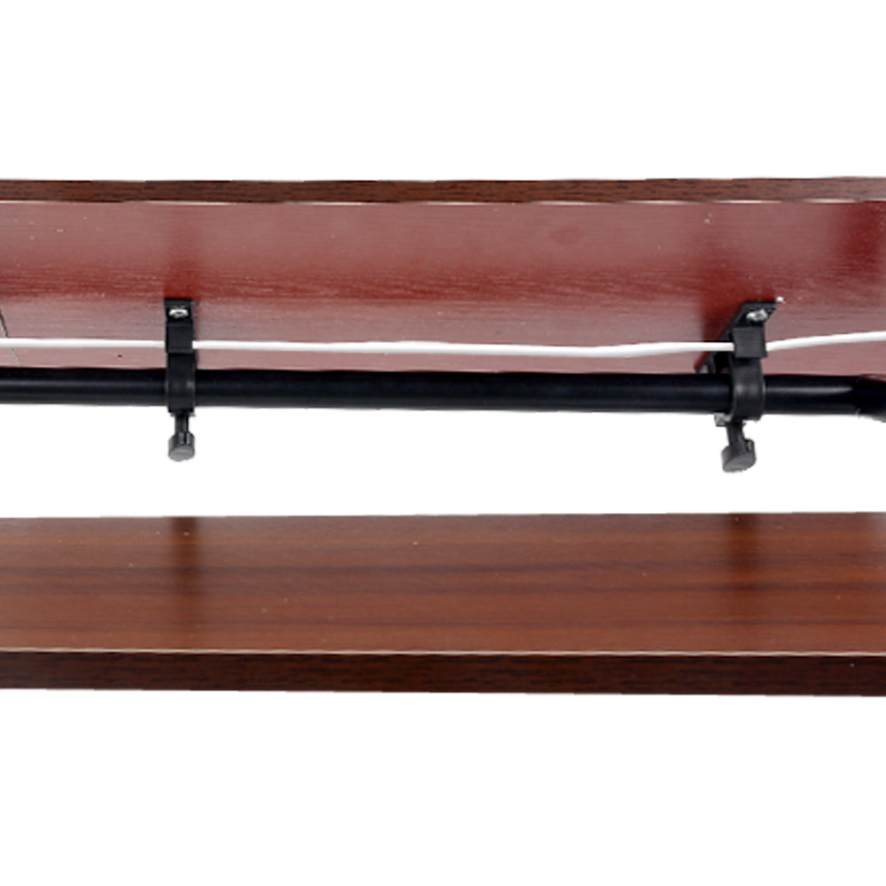 Artiss Twin Laptop Table Desk - Dark Wood