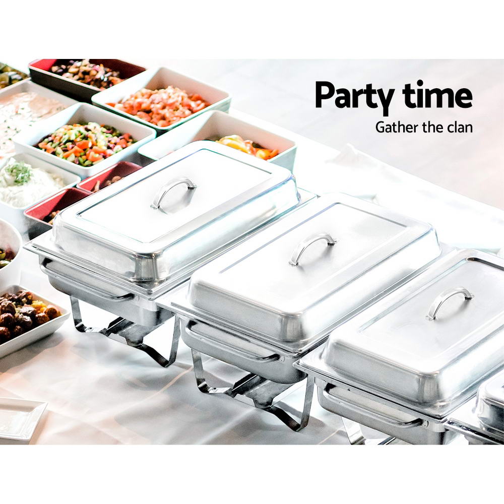 Emajin 9L Bain Marie Chafing Dish 4.5Lx2 Stainless Steel Buffet Food Stackable