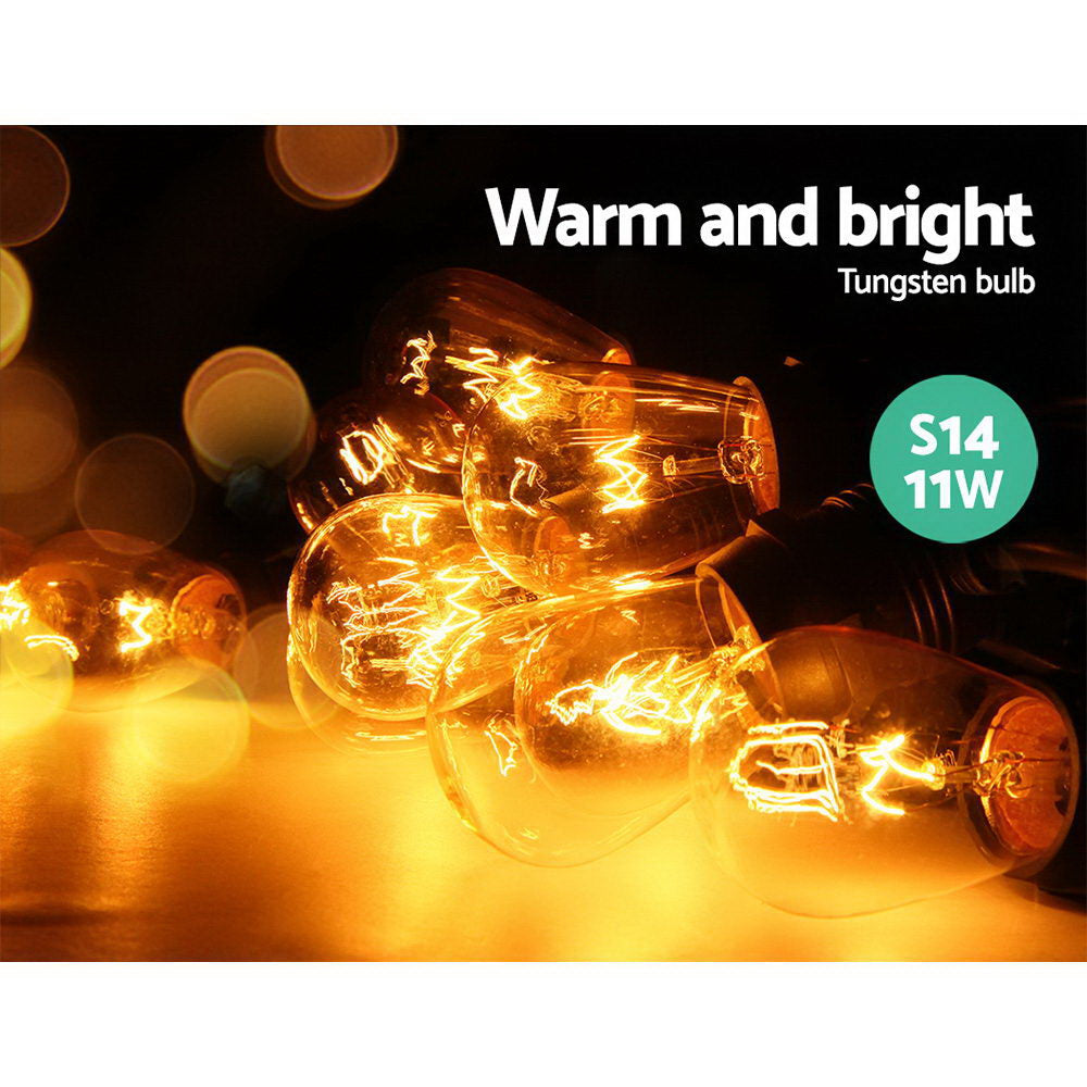 Jingle Jollys 56m Festoon String Lights Christmas Bulbs Party Wedding Garden Party