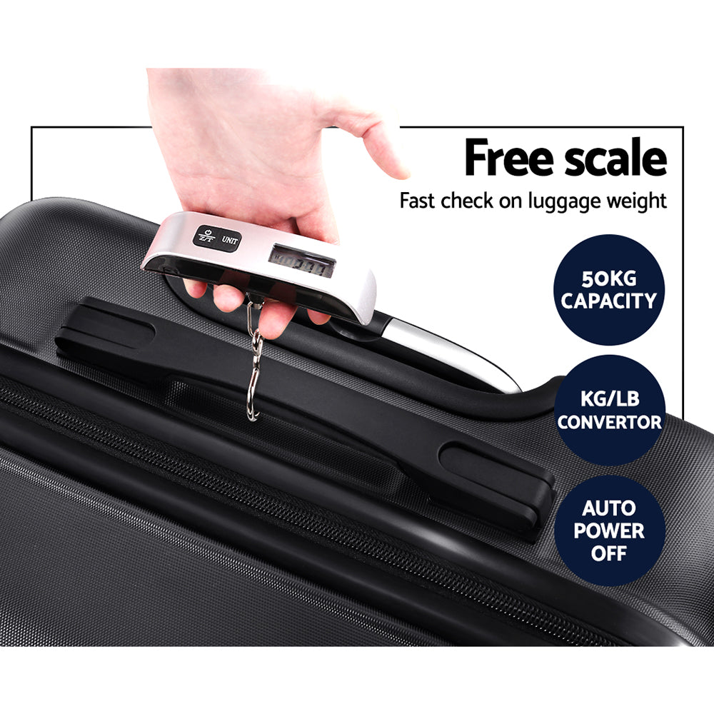 Wanderlite 20" Luggage Sets Suitcase Trolley Travel Hard Case Lightweight Black