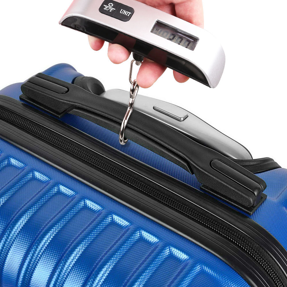 Wanderlite 3 Piece Lightweight Hard Suit Case Luggage Blue