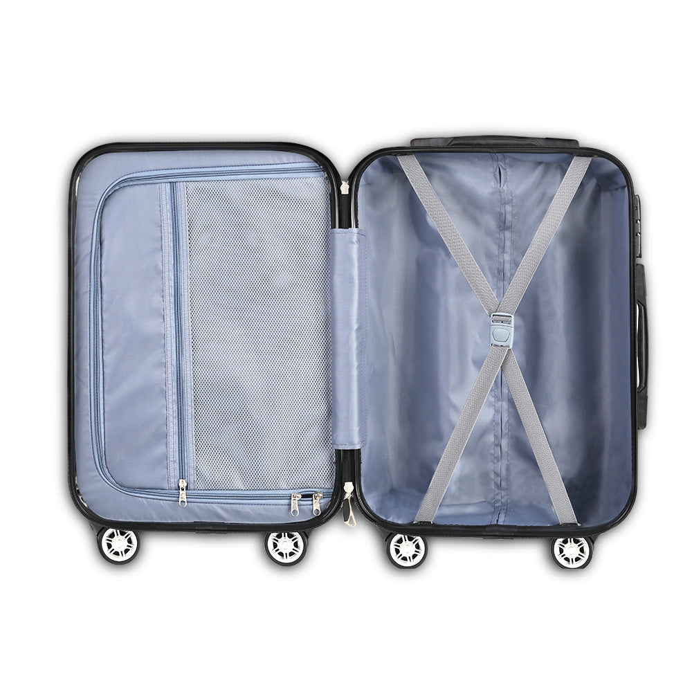 Wanderlite 3 Piece Lightweight Hard Suit Case Luggage White