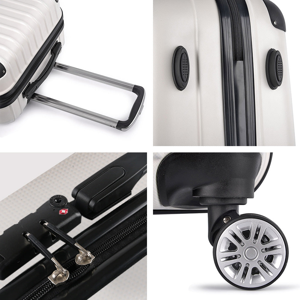 Wanderlite 3 Piece Lightweight Hard Suit Case Luggage White