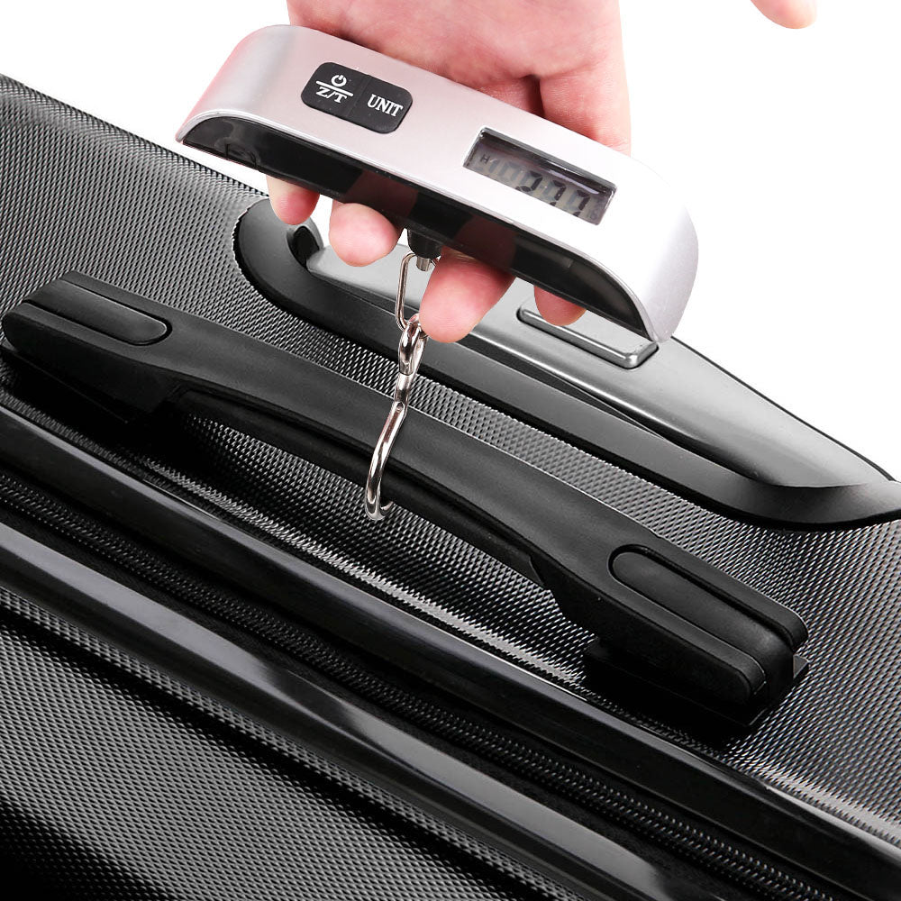 Wanderlite 2 Piece Lightweight Hard Suit Case Luggage Black
