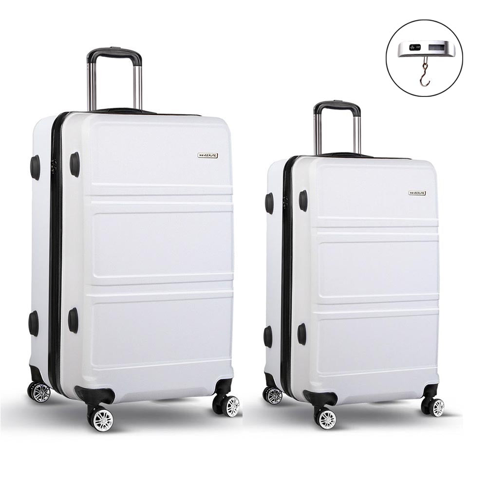 Wanderlite 2 Piece Lightweight Hard Suit Case Luggage White