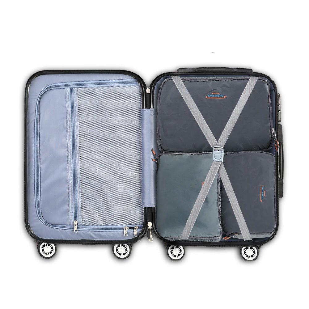 Wanderlite 3 Piece Luggage Suitcase Trolley - Blue
