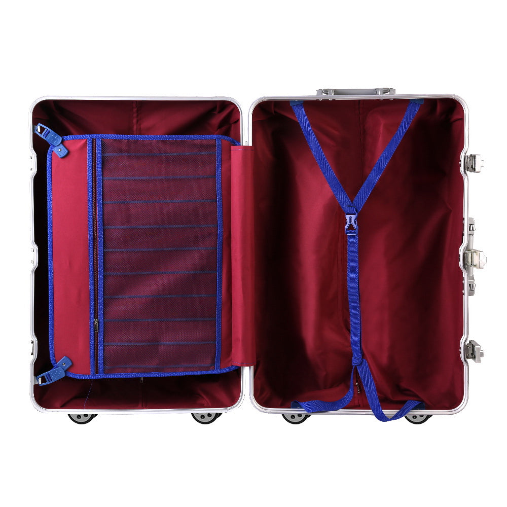 Wanderlite 28" Aluminium Luggage Trolley - Silver