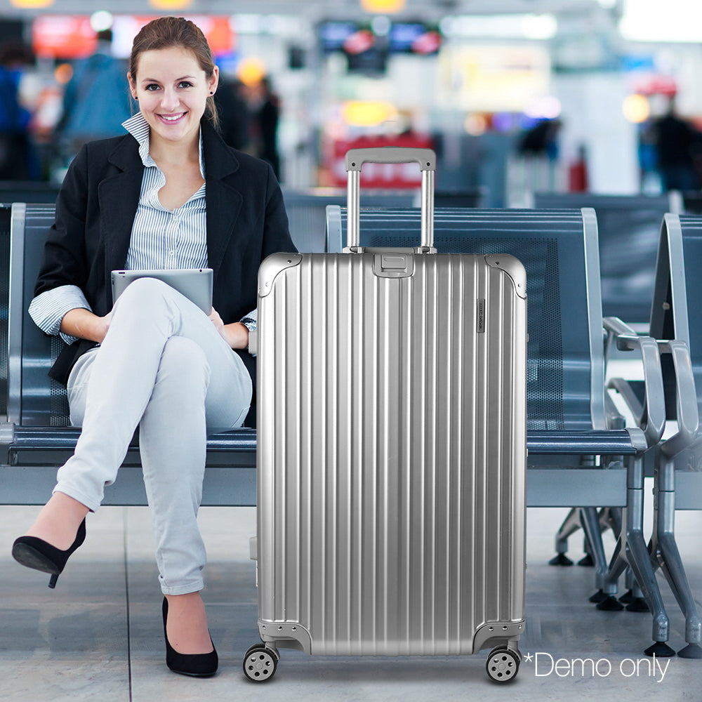 Wanderlite 28" Aluminium Luggage Trolley - Silver