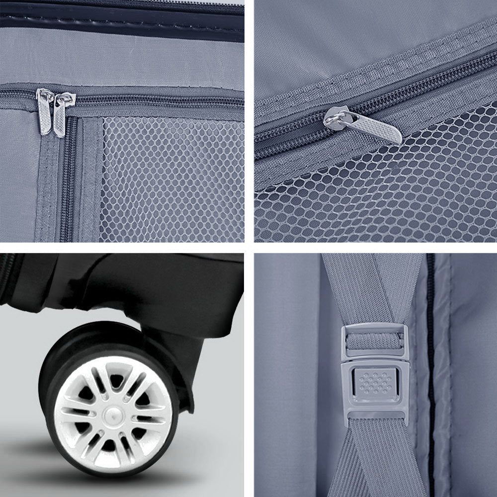 Wanderlite Lightweight Hard Suit Case Luggage Black & White