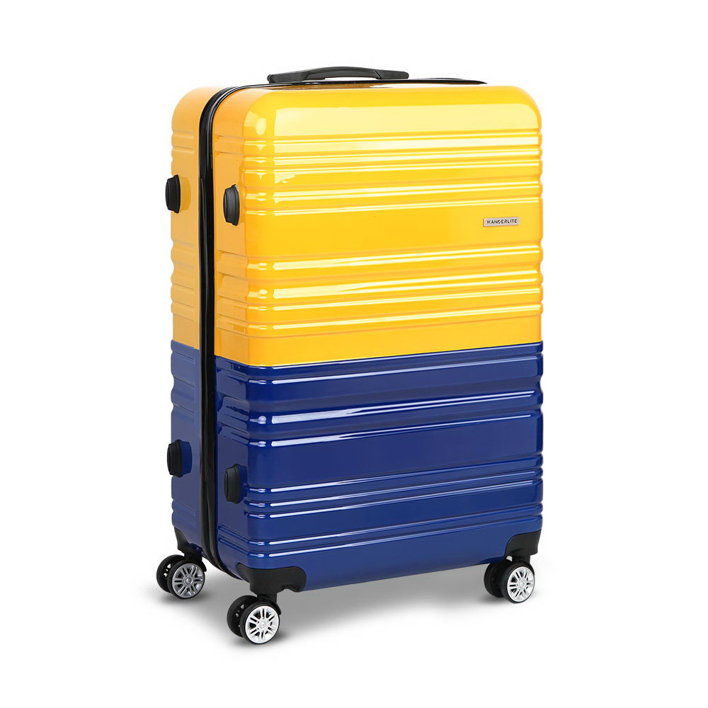 Wanderlite Lightweight Hard Suit Case Luggage Yellow & Purple