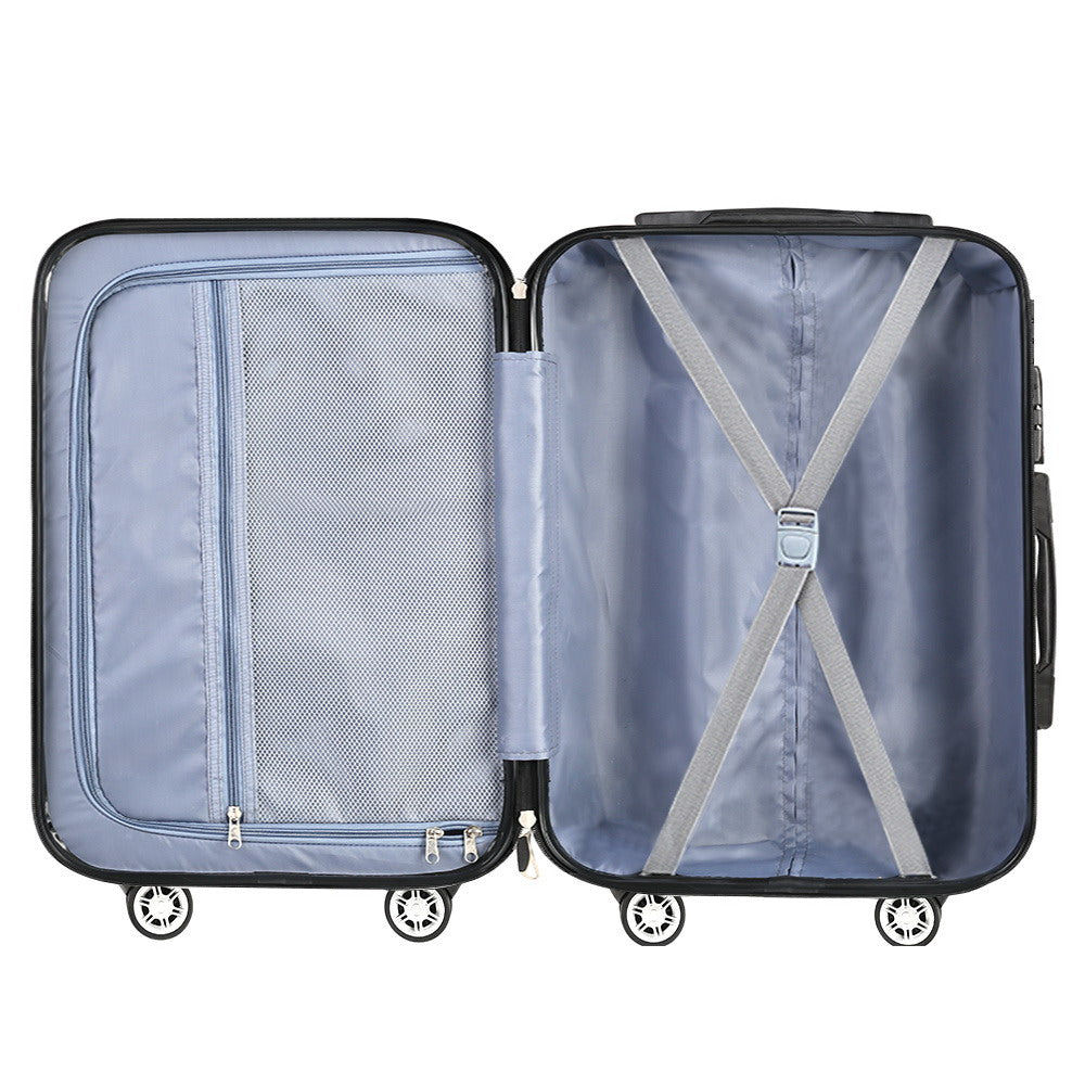 Wanderlite Lightweight Hard Suit Case Luggage Yellow & Purple