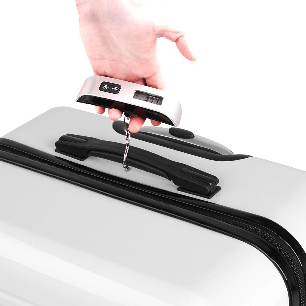 Wanderlite 2 Piece Lightweight Hard Suit Case Luggage Black & White