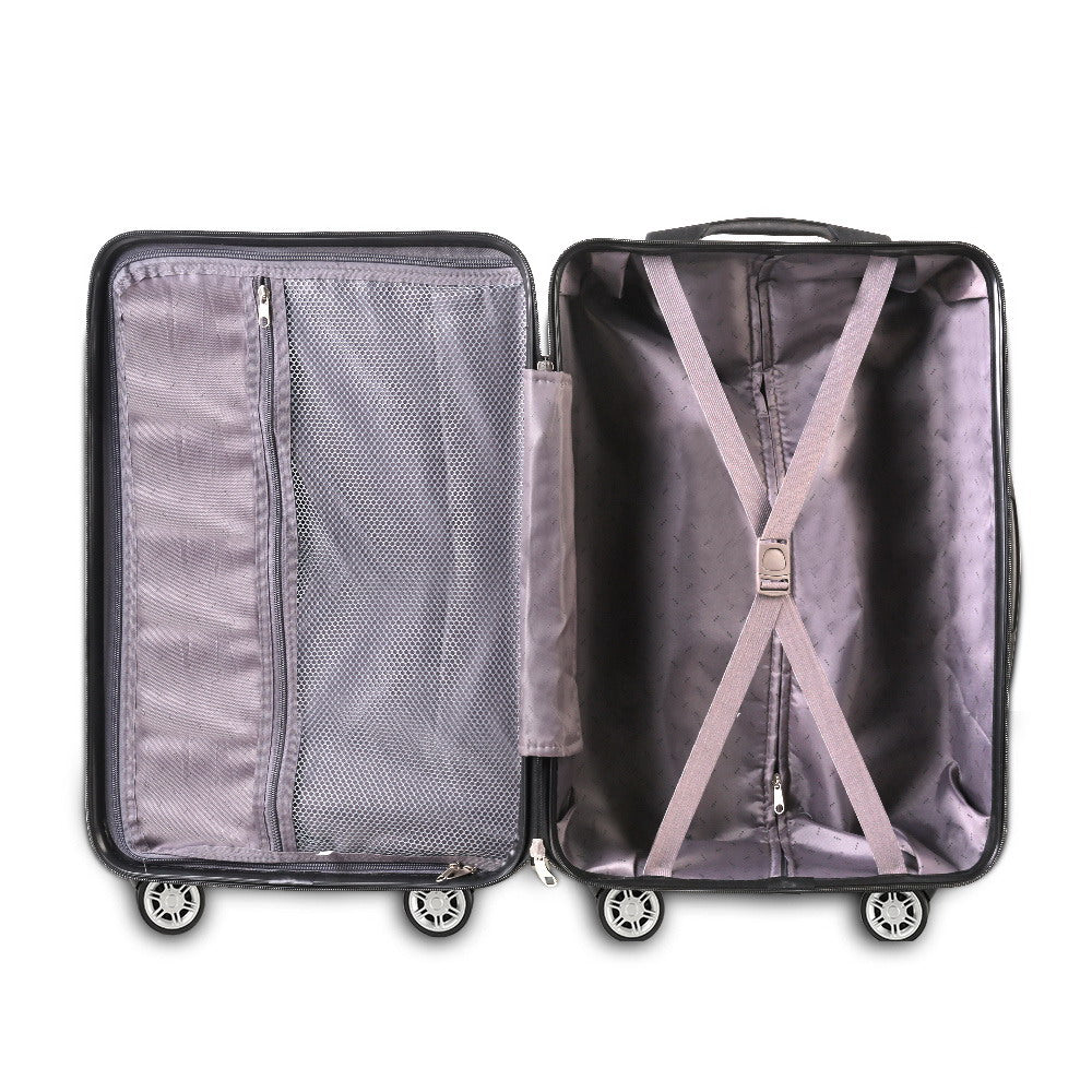 Wanderlite 3PC Luggage Suitcase Trolley - Black