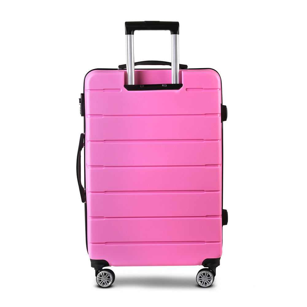 Wanderlite 3PC Luggage Suitcase Trolley - Pink