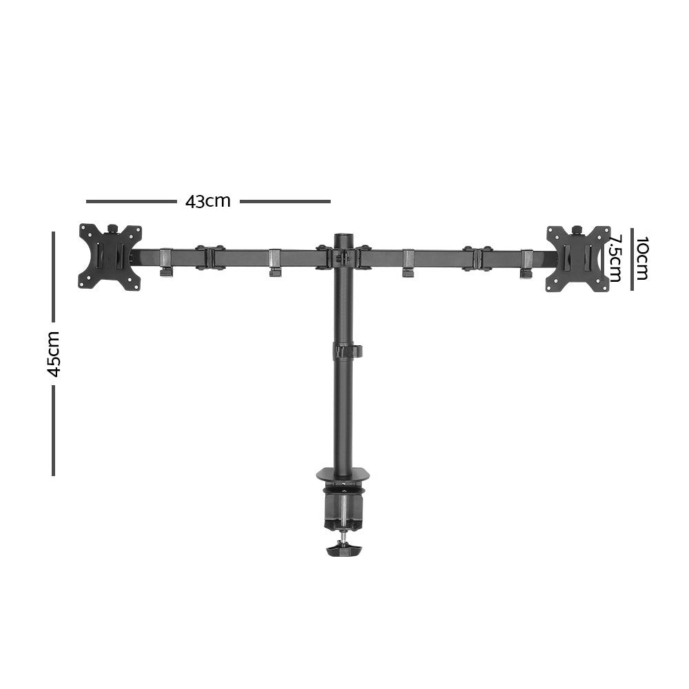 Artiss Monitor Arm Mount Dual 32" Black