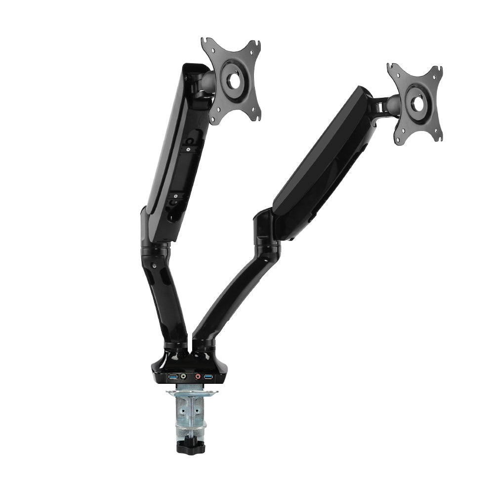 2 Arms Adjustable Monitor Screen Holder - Black