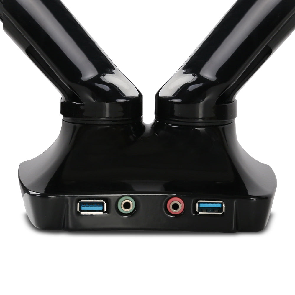 2 Arms Adjustable Monitor Screen Holder - Black
