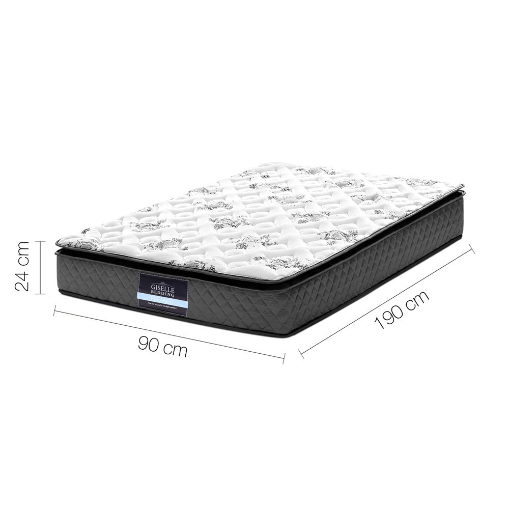 Giselle Bedding Rocco Bonnell Spring Mattress 24cm Thick Single