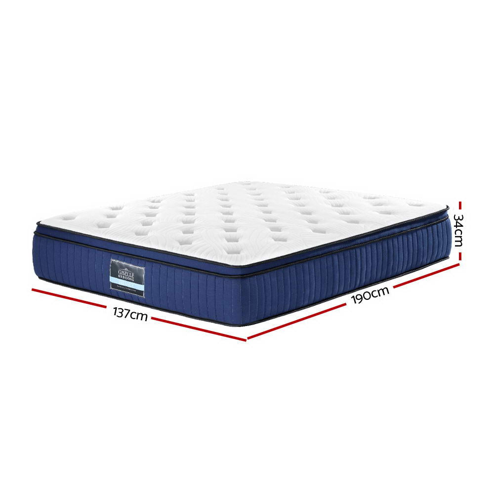 Giselle Bedding Franky Euro Top Cool Gel Pocket Spring Mattress 34cm Thick Double