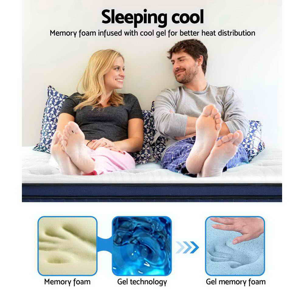 Giselle Bedding Franky Euro Top Cool Gel Pocket Spring Mattress 34cm Thick King