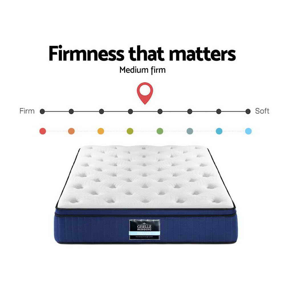 Giselle Bedding Franky Euro Top Cool Gel Pocket Spring Mattress 34cm Thick Queen
