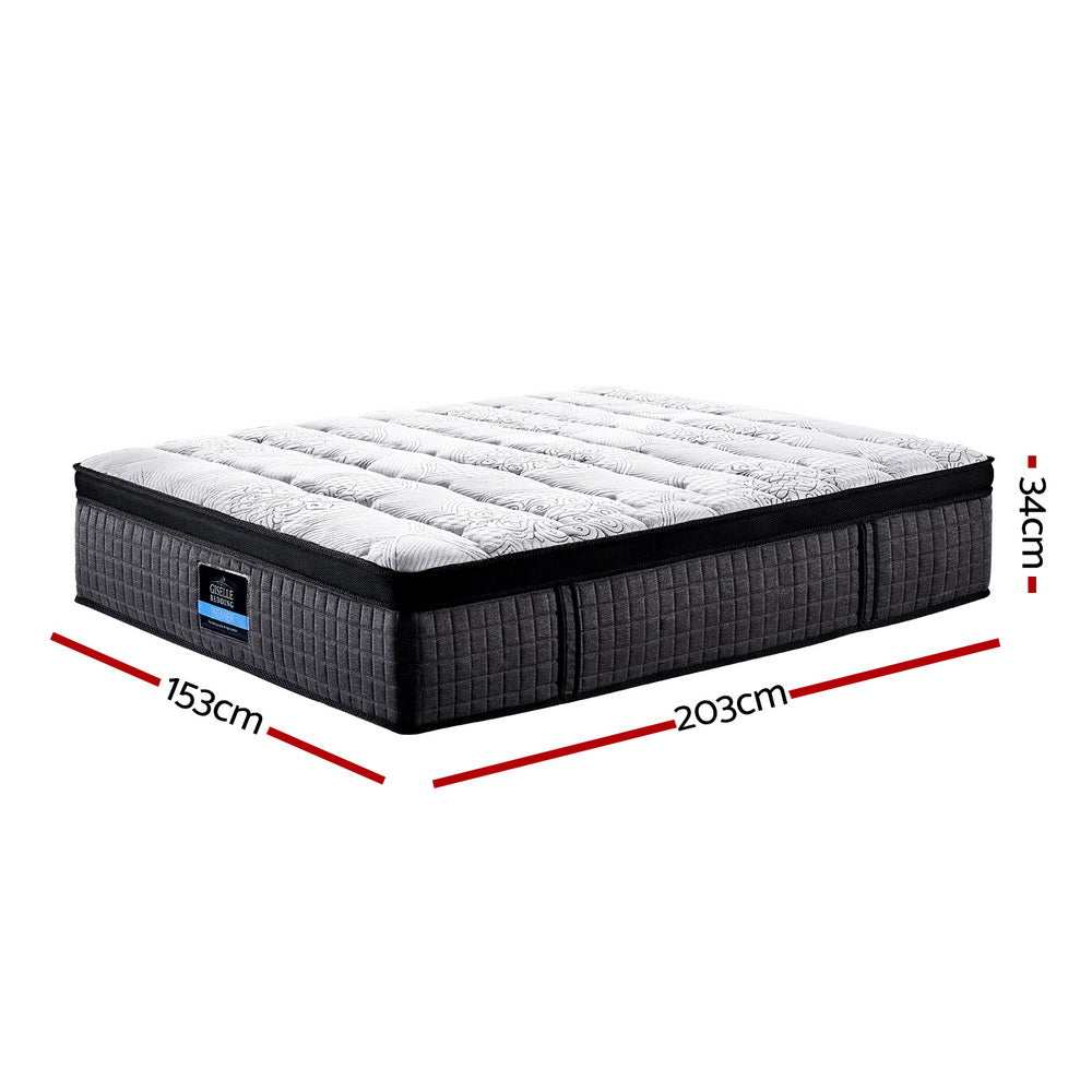 Giselle Bedding Ronnie Euro Top Latex Pocket Spring Mattress 34cm Thick – Queen